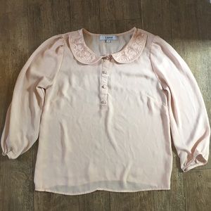 Lapis sheer top size small. Pink.